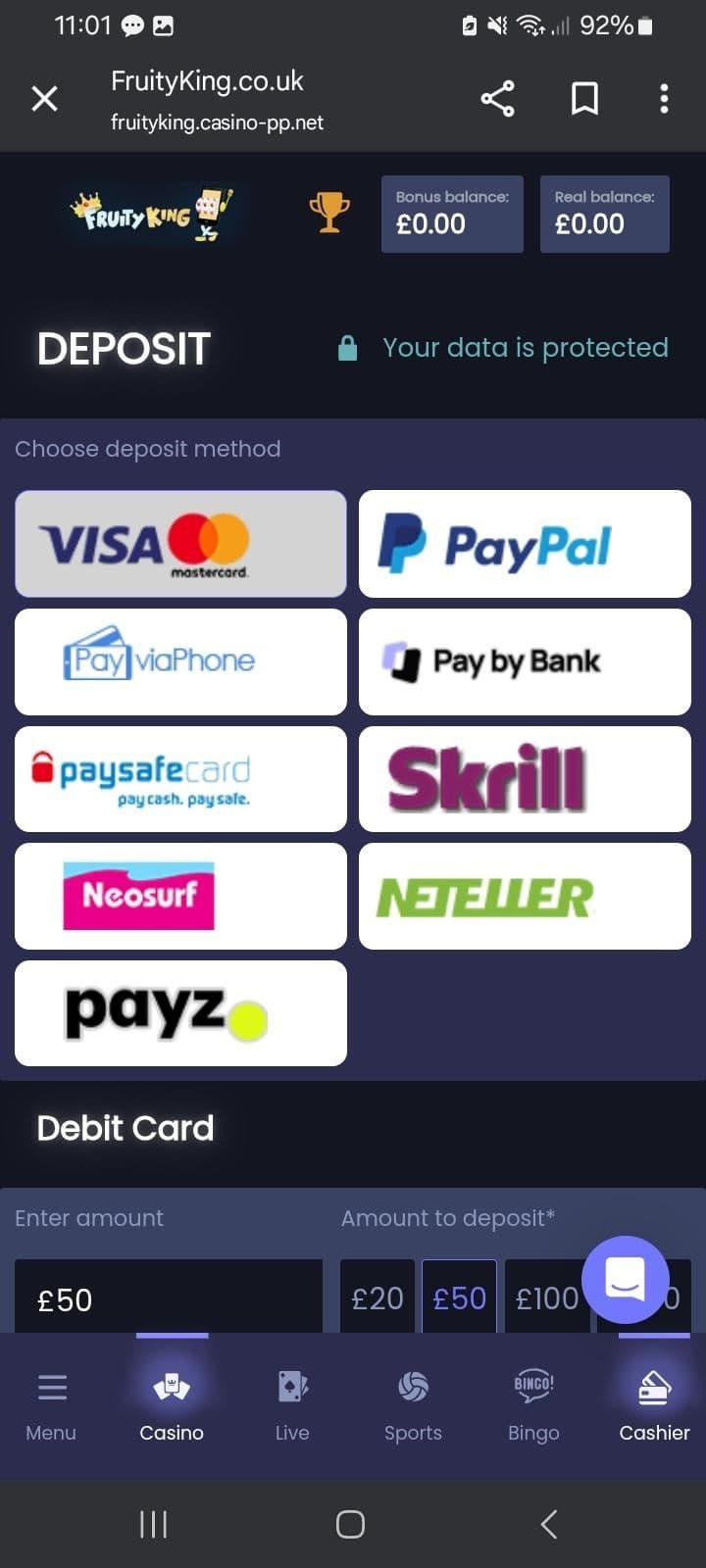Click your preferred payment method