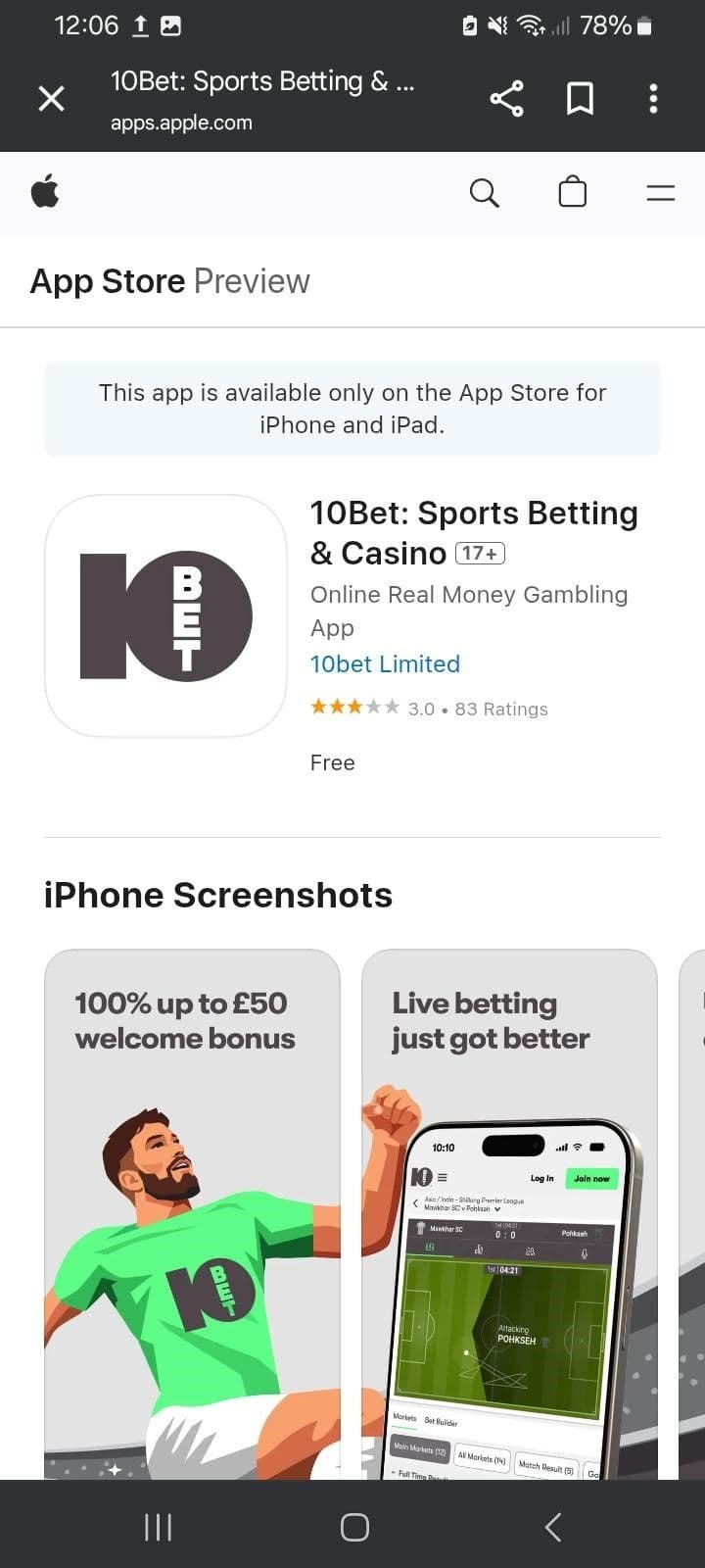 Download 10bet Mobile App for iOS Devices