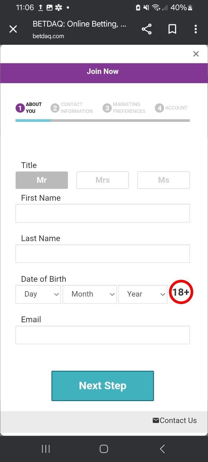 Enter Personal Details