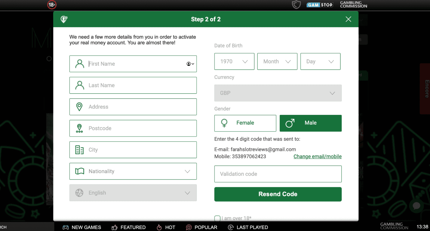 Fill in your details and enter the verification code
