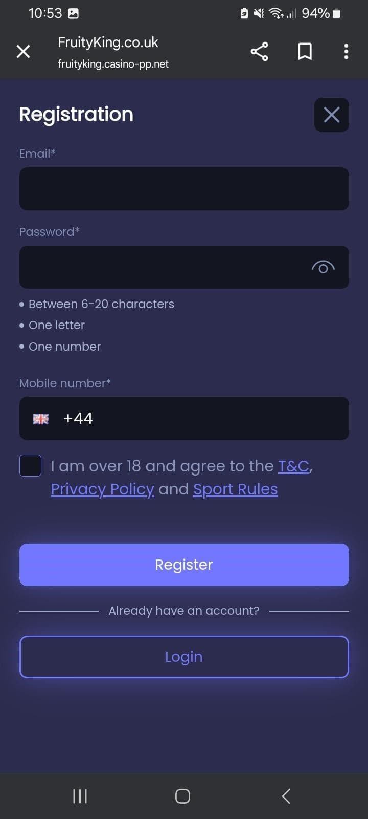 Fill in your email address,