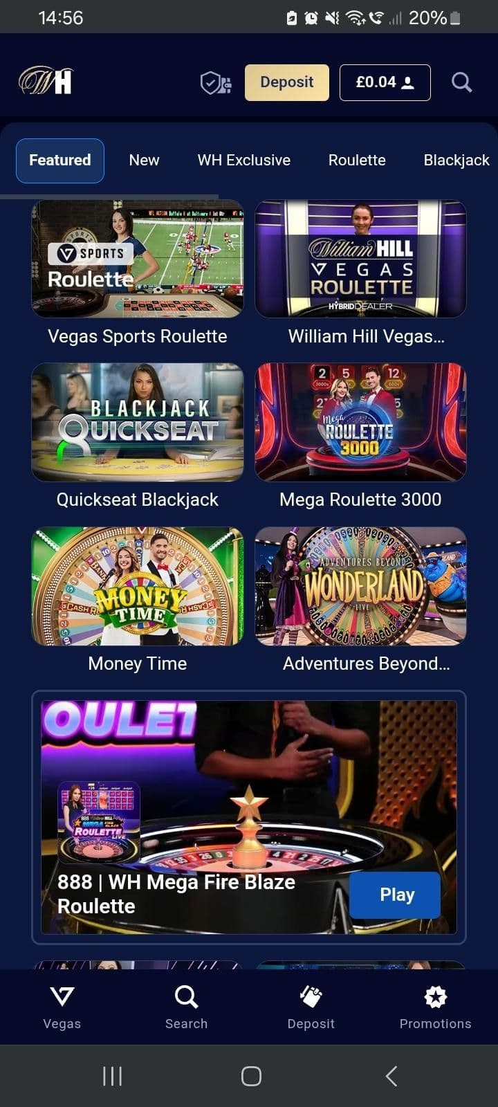 Go to the Live Casino lobby and locate Prestige Roulette