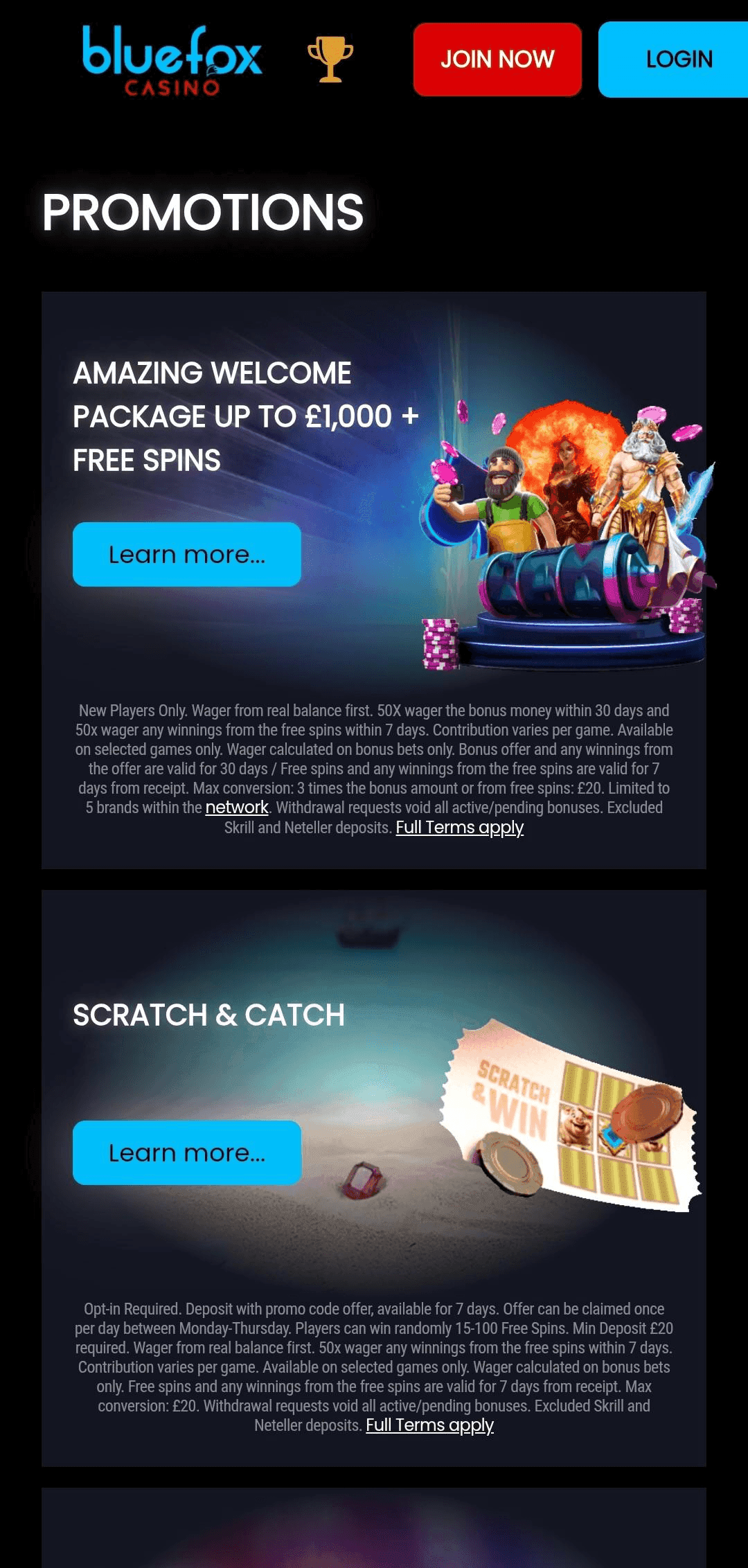 Head over to the dedicated 'Promotions' or 'Bonuses' section