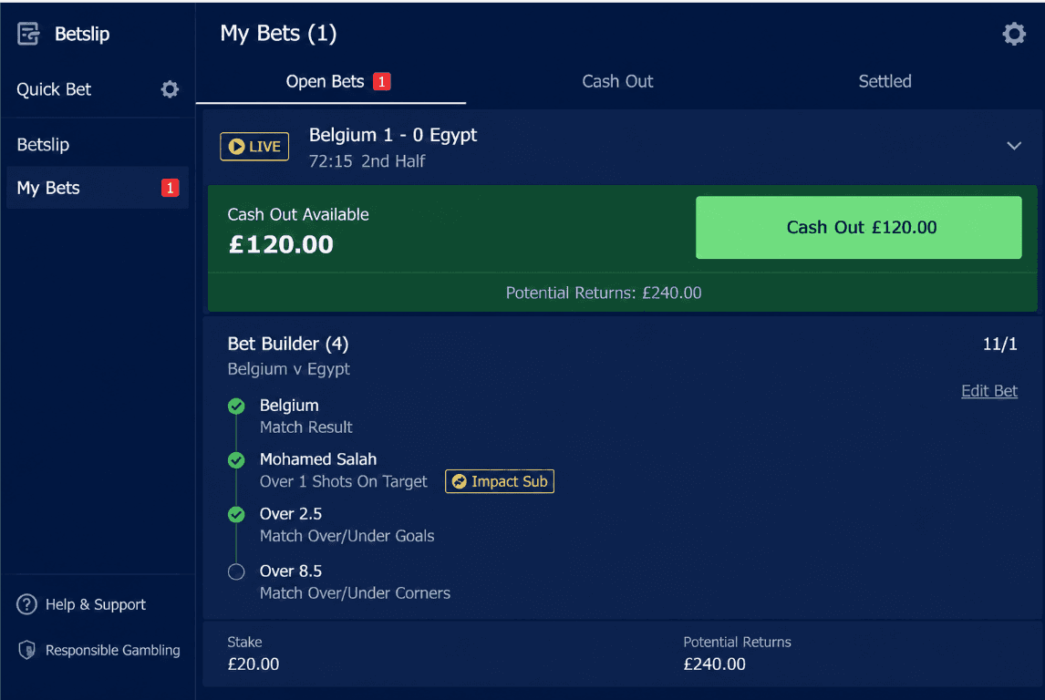How Live Cash Out Works