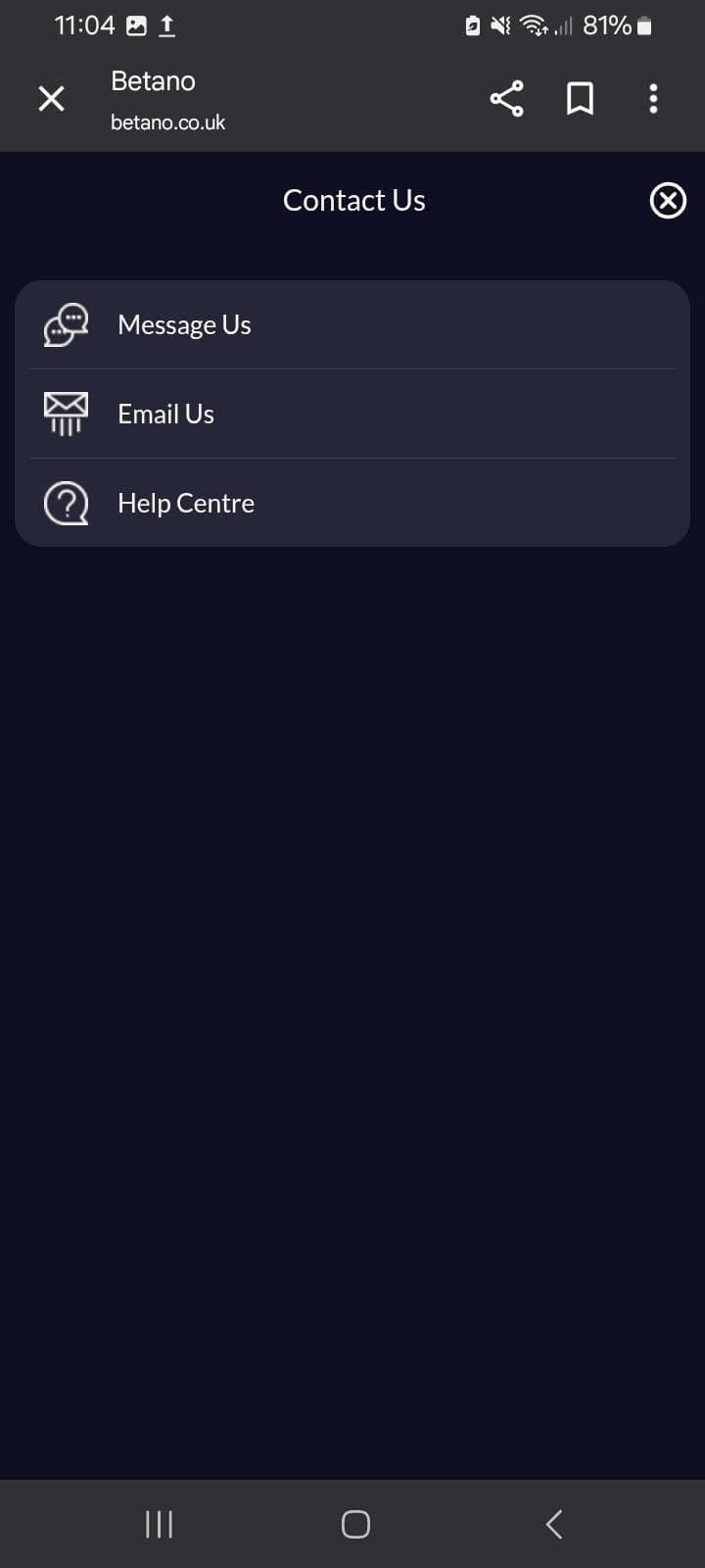 Contact Betano UK Support