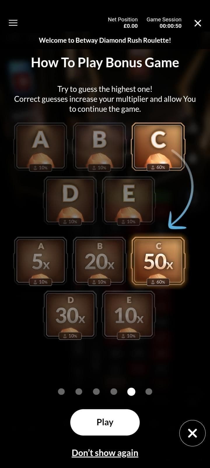 If there is a bonus round select the appropriate numbers