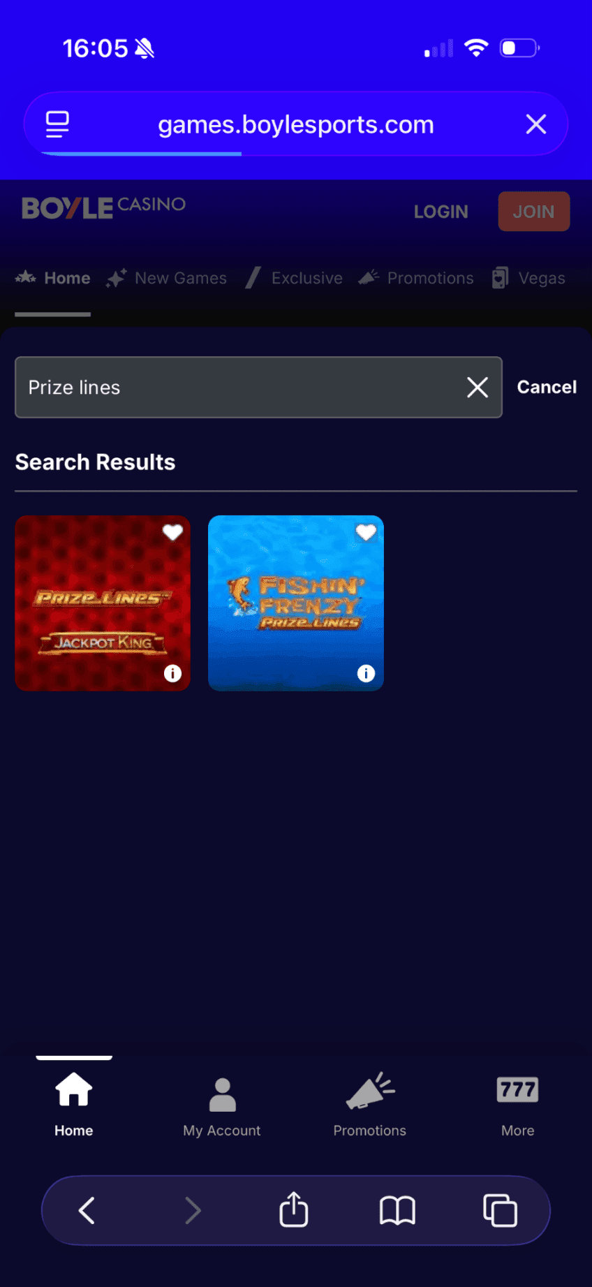 In the games lobby, search for Fishin’ Frenzy Prize Lines