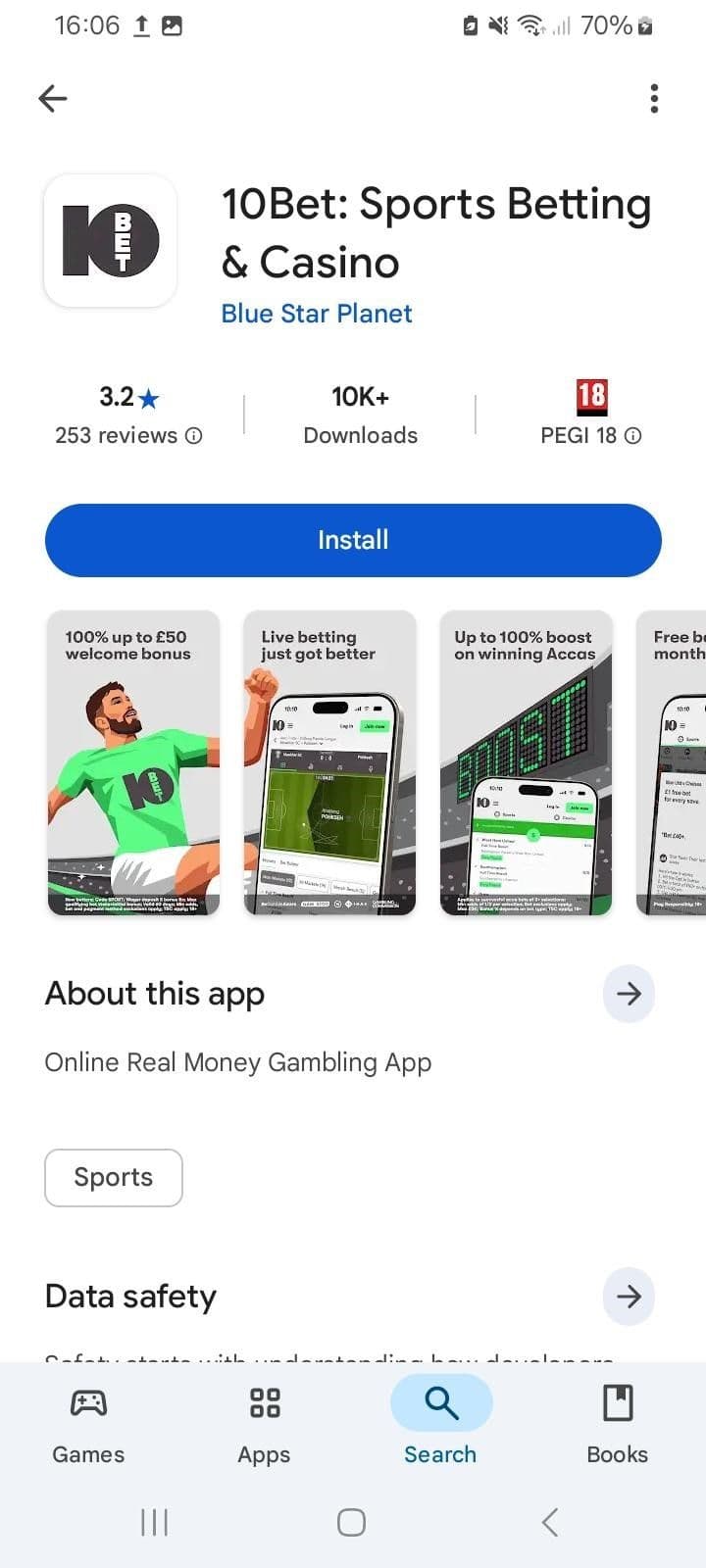 Install 10bet App for Android Devices