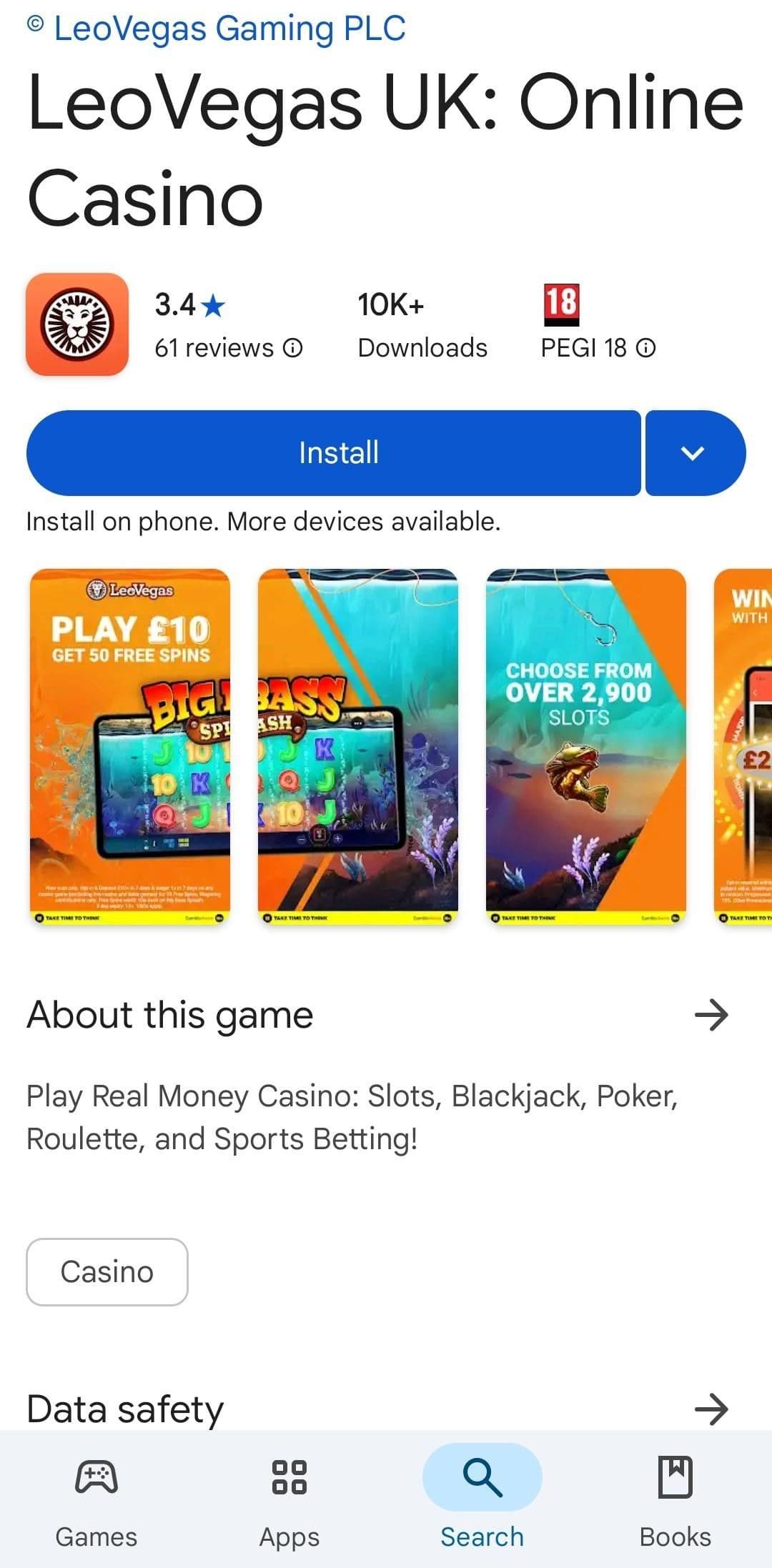 Install to begin downloading