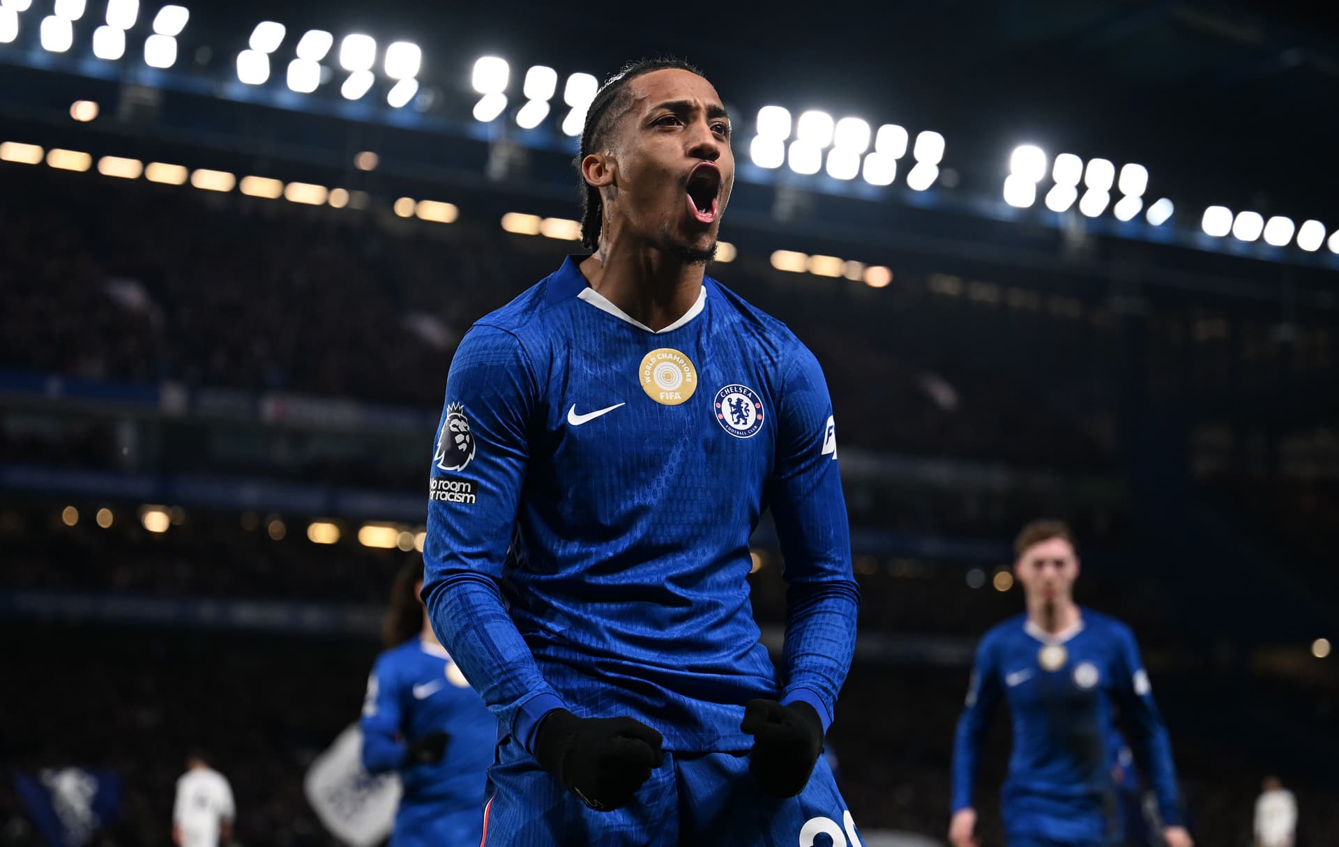 Joao Pedro of Chelsea celebrates scoring his team's first goal