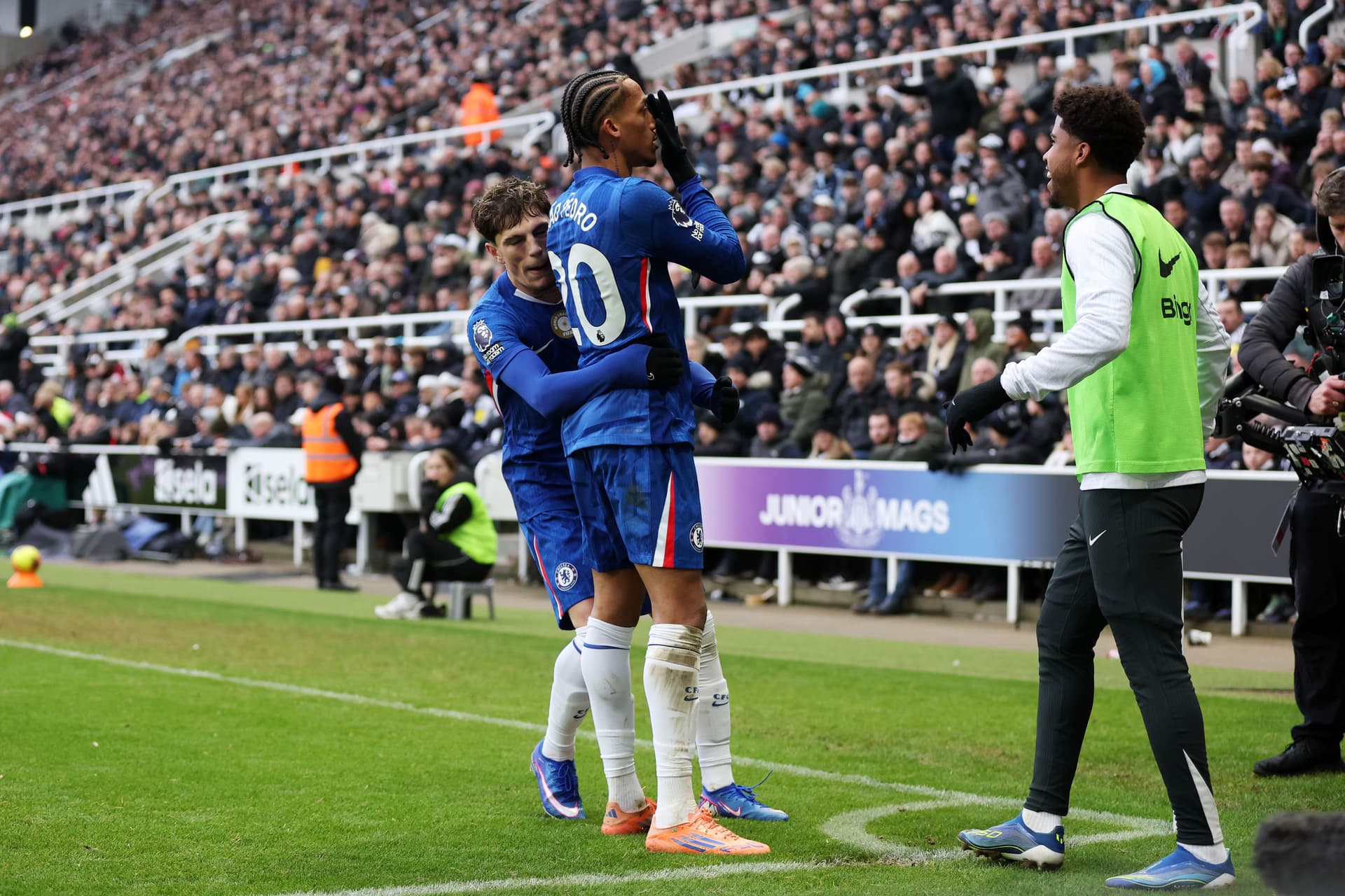Joao Pedro of Chelsea celebrates scoring his team's second goal