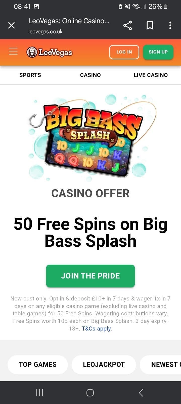 LeoVegas Welcome Bonus