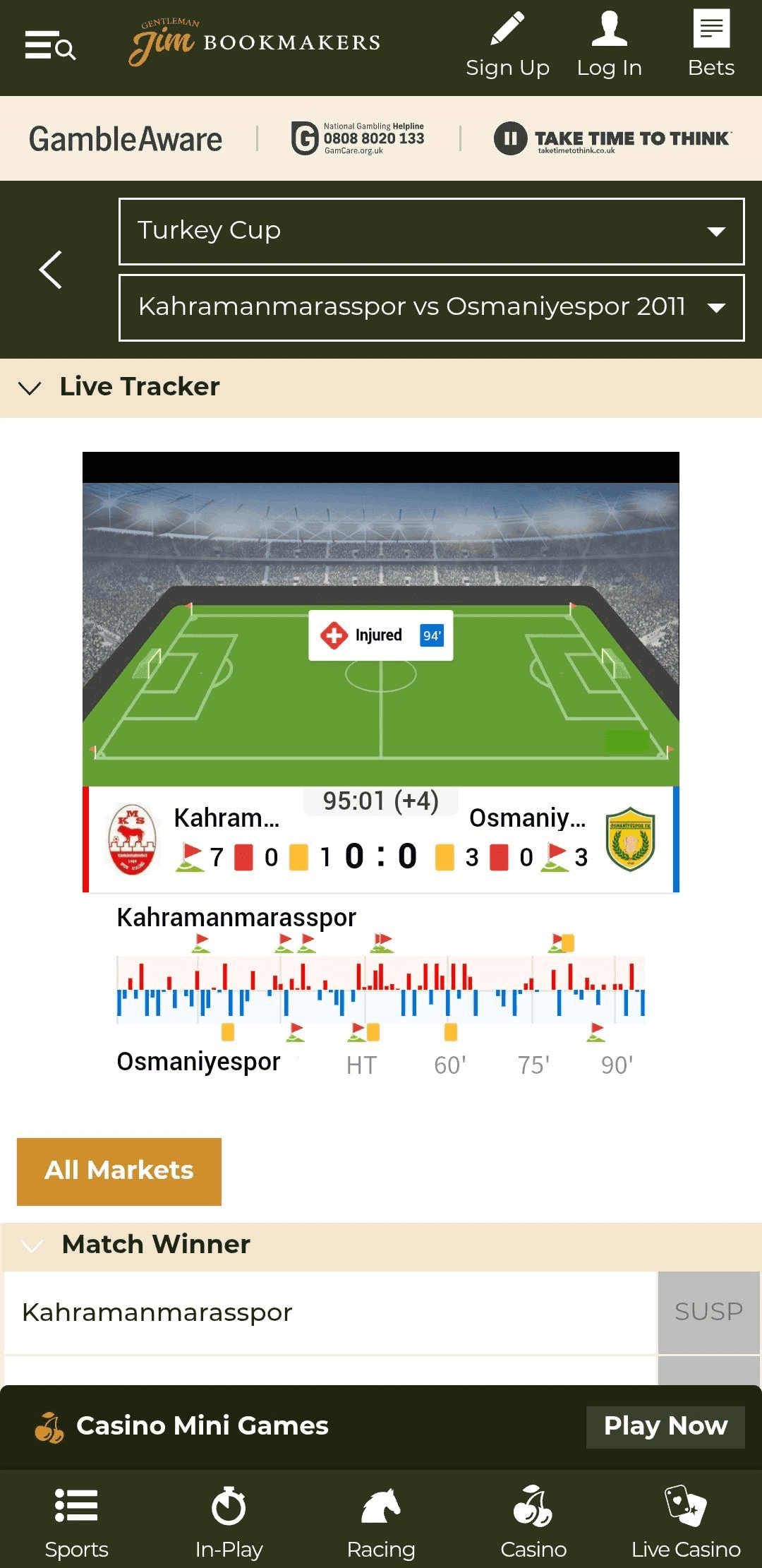 Live Betting & Streaming Gentleman Jim