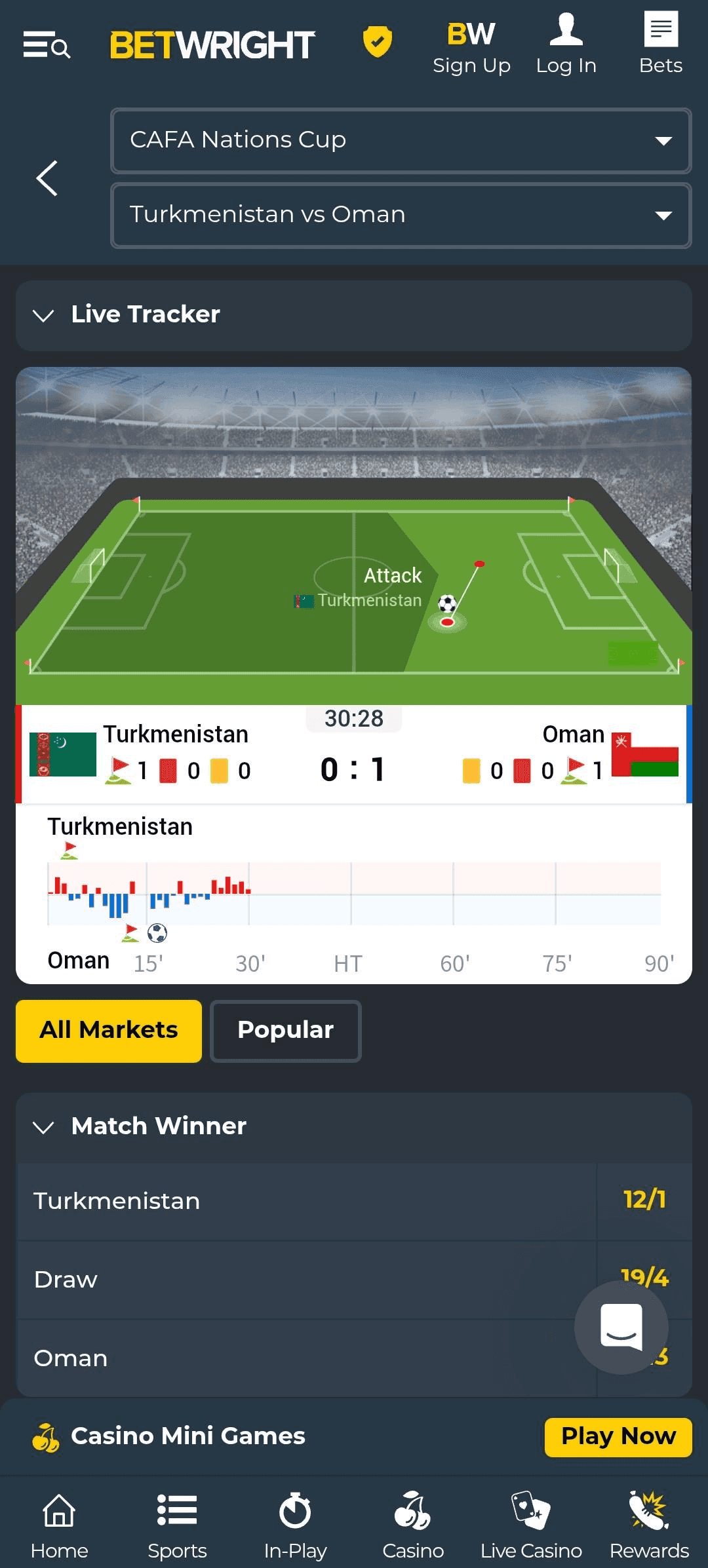 Live Betting & Streaming betwright