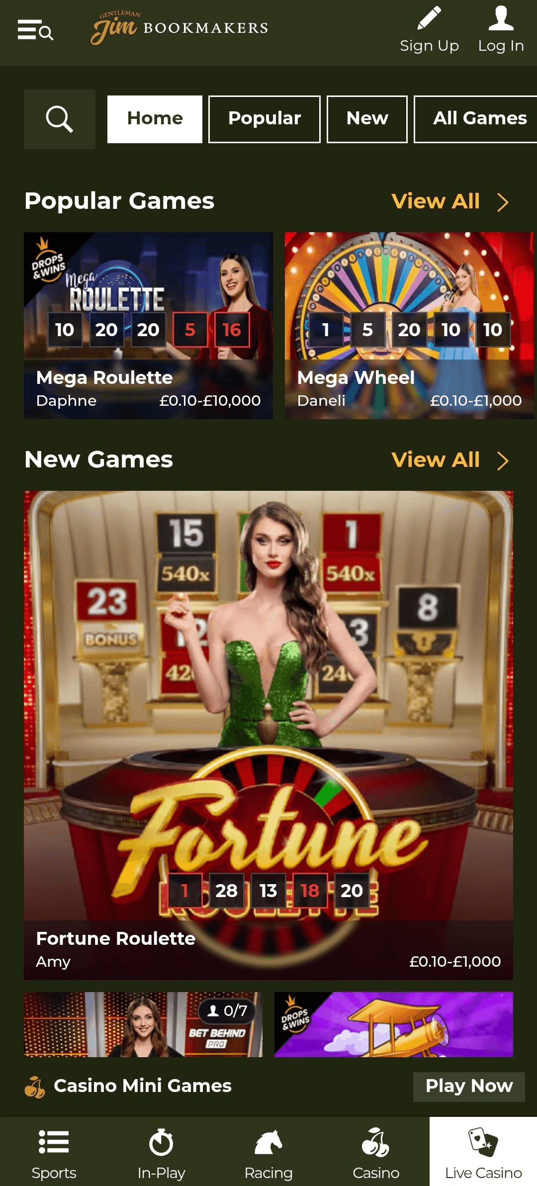 Live Dealer Games gentleman jim