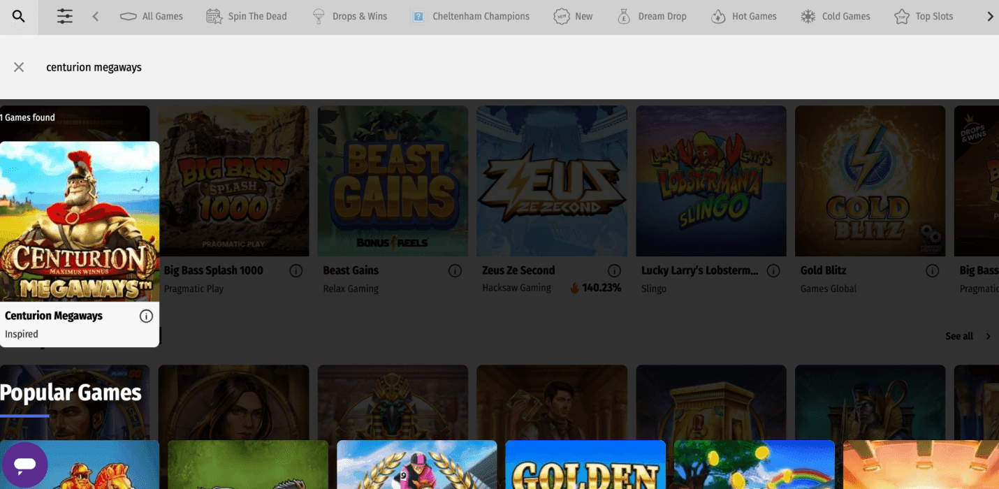 Look for Centurion Megaways in your casino’s lobby