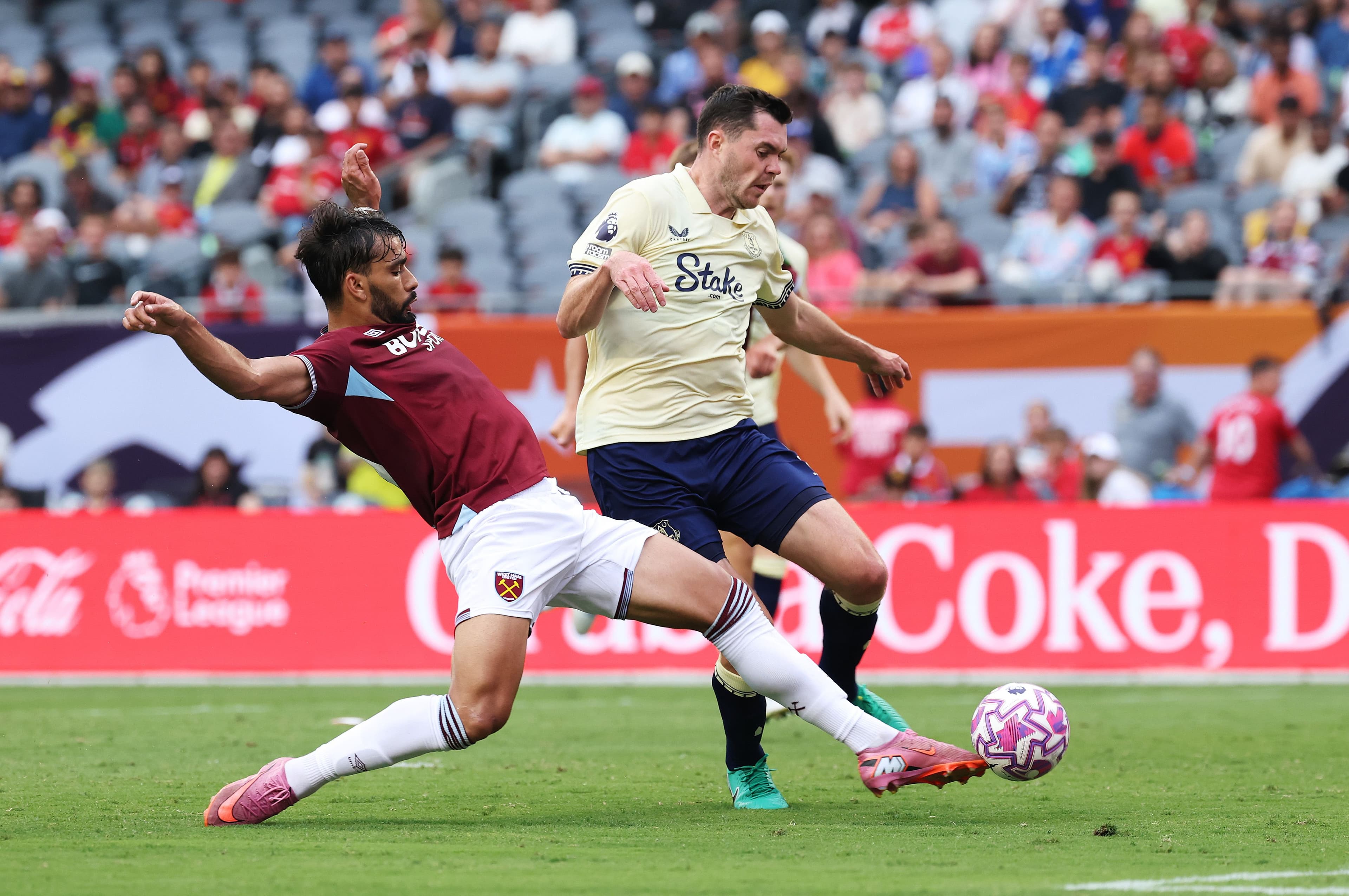 Lucas Paqueta of West Ham United scores his team's first goal
