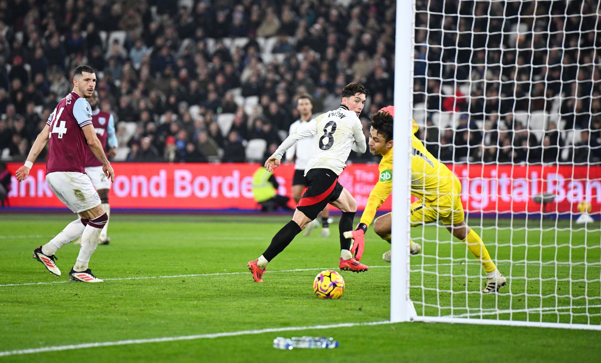 Lukasz Fabianski of West Ham United fails to make a save