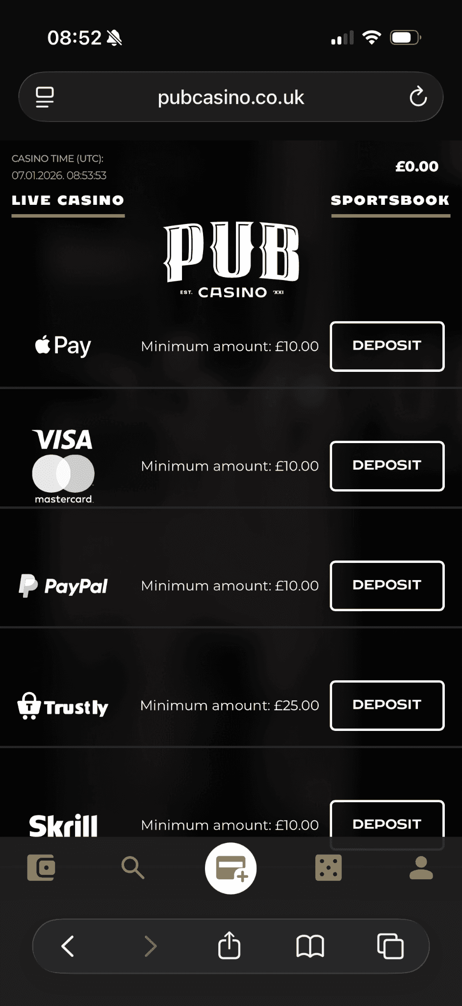 Make your first deposit and don’t forget to claim your welcome bonus