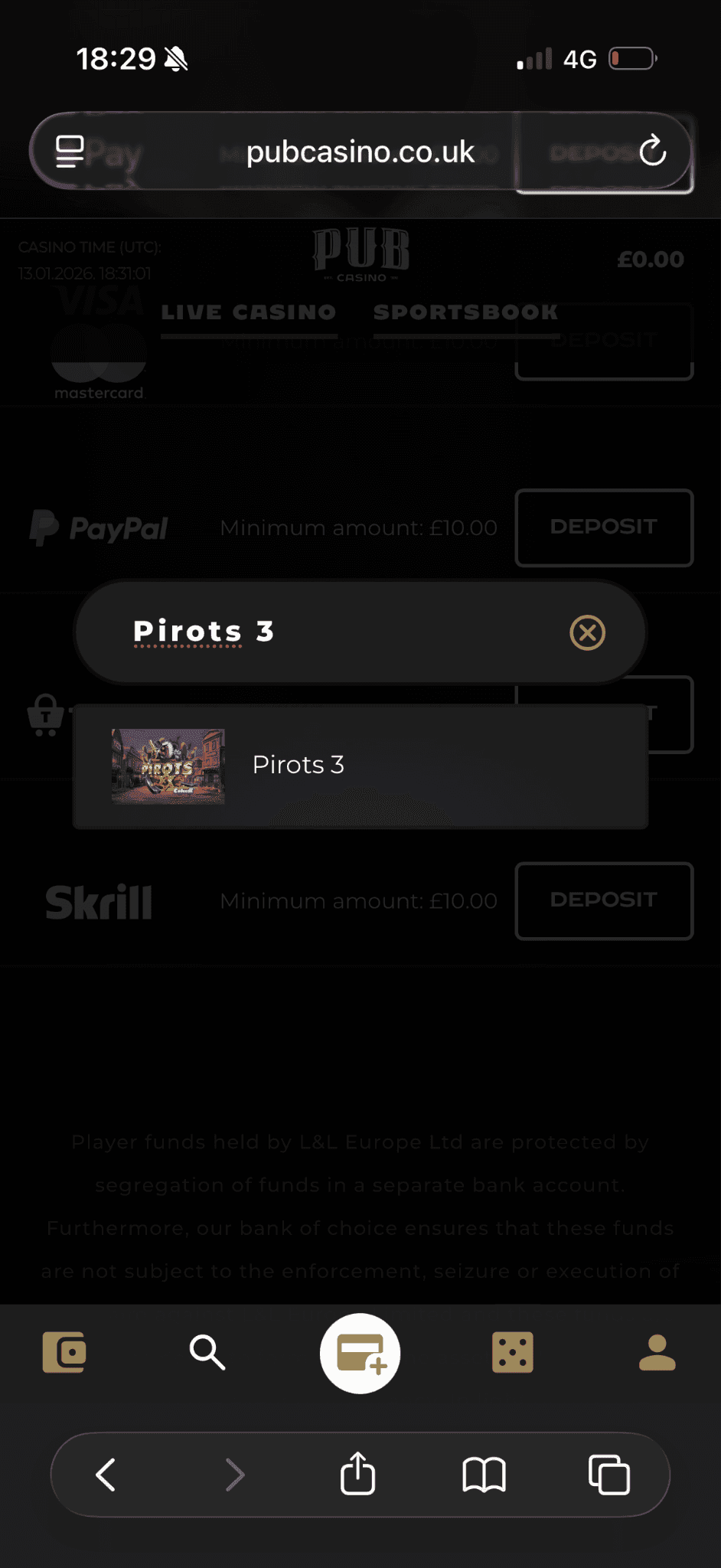 Make your way to the games lobby and search for Pirots 3