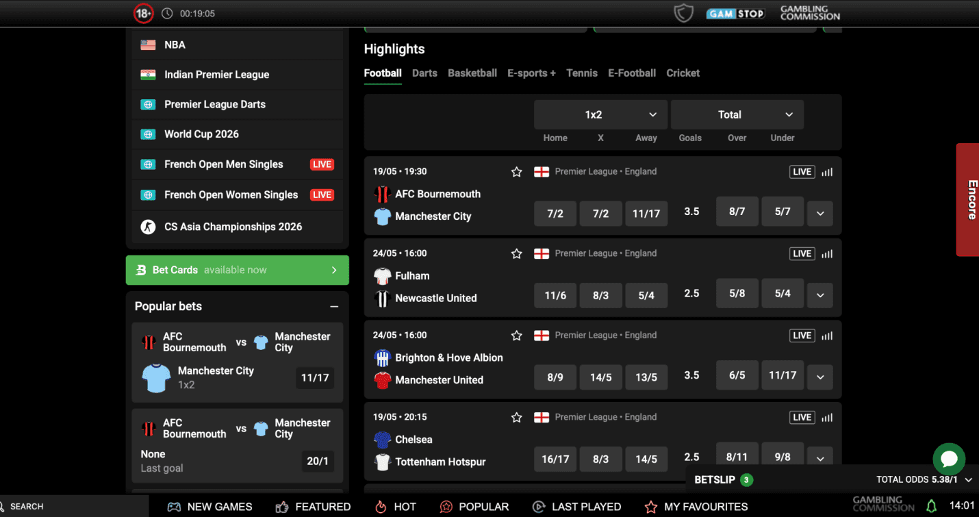 Mr Vegas Casino Sports Markets
