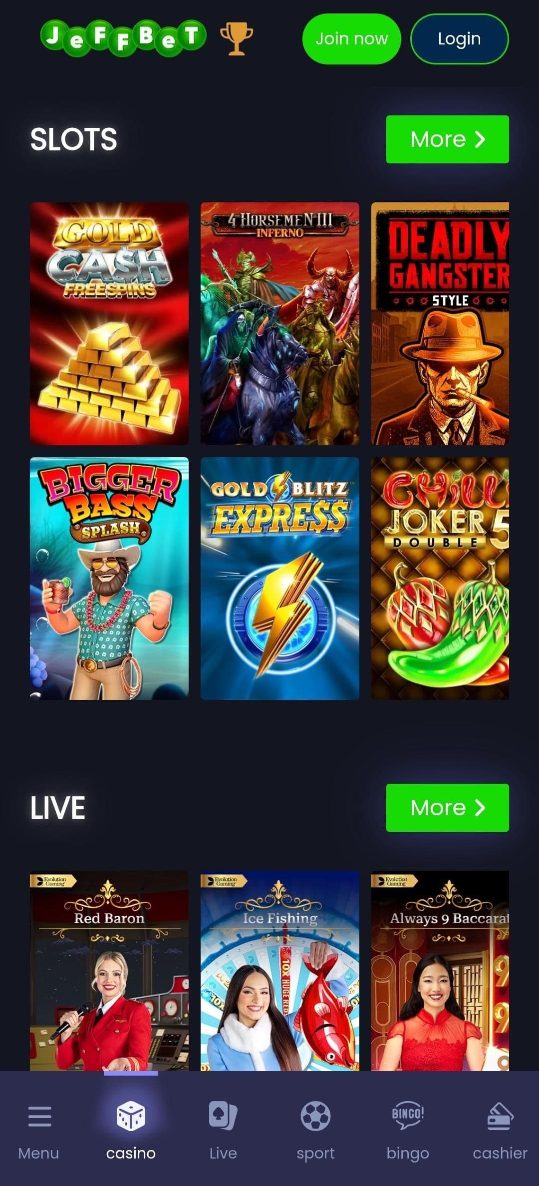 Navigate to the slots section and select Starlight Princess 1000