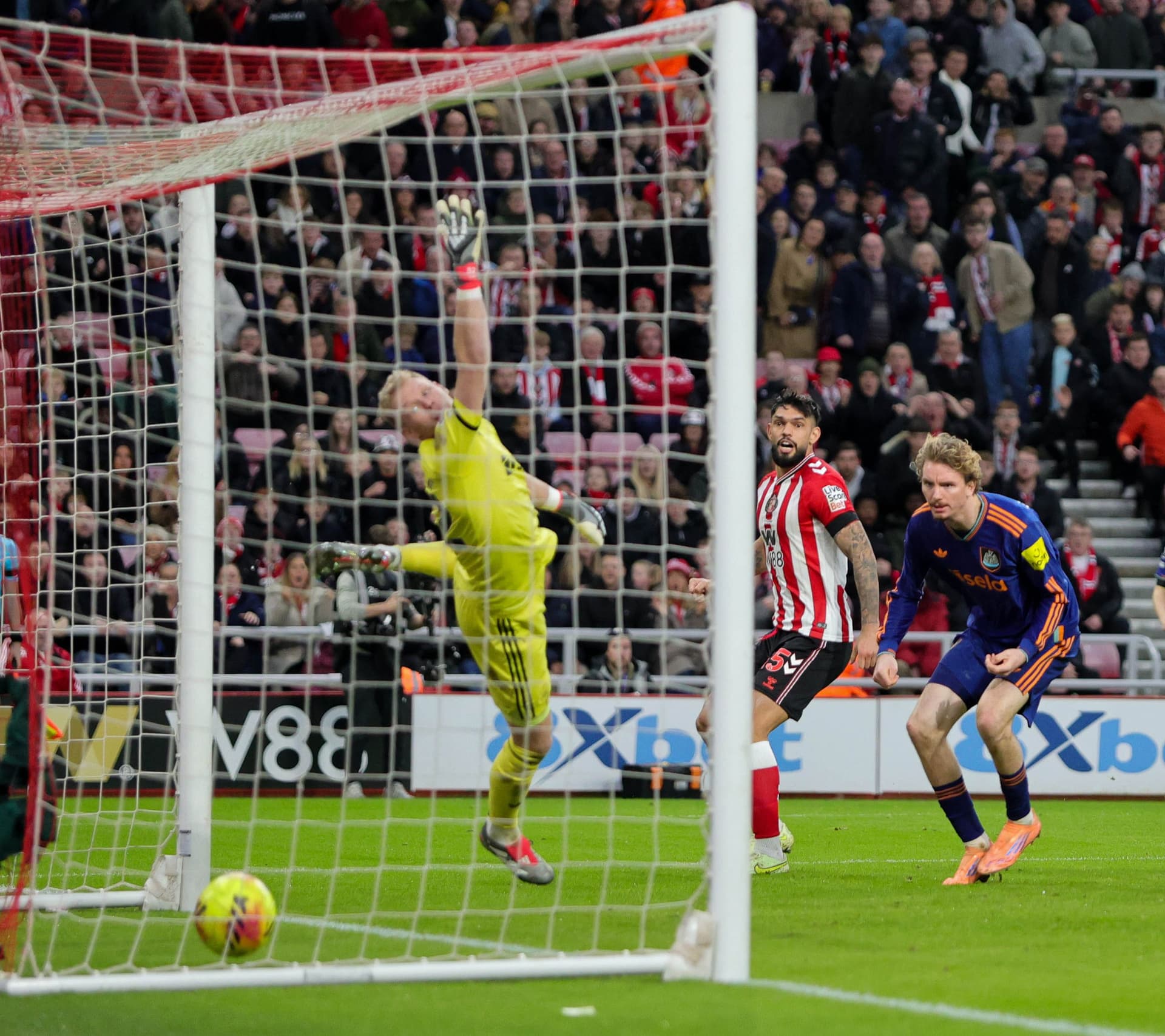 Nick Woltemade looks on after scoring an own goal during the Premier League match between Sunderland and Newcastle United at Stadium