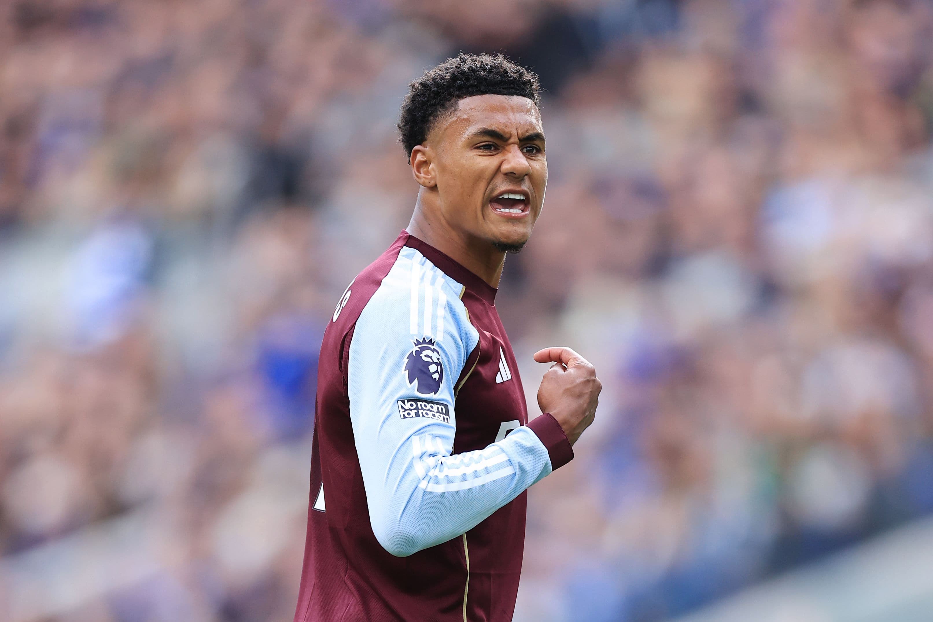 Ollie Watkins of Aston Villa gestures during the Premier League match