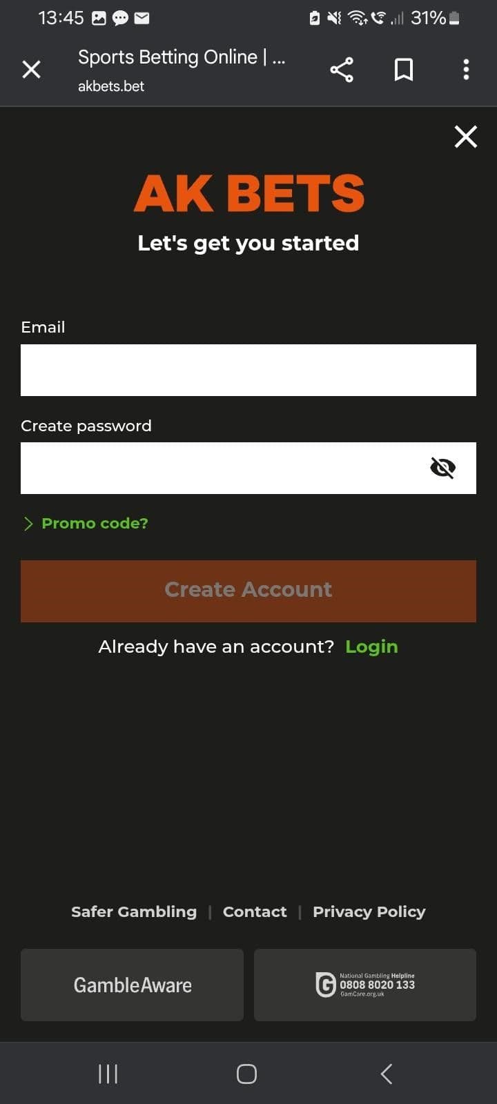 Open an account at a UKGC-licensed casino such as AK Bets