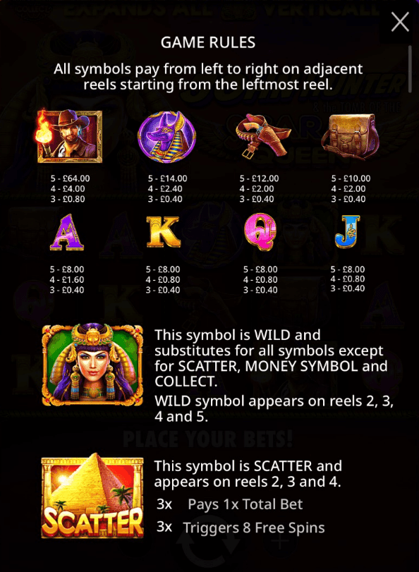 John Hunter & The Tomb of the Scarab Queen Slot Playing Guide