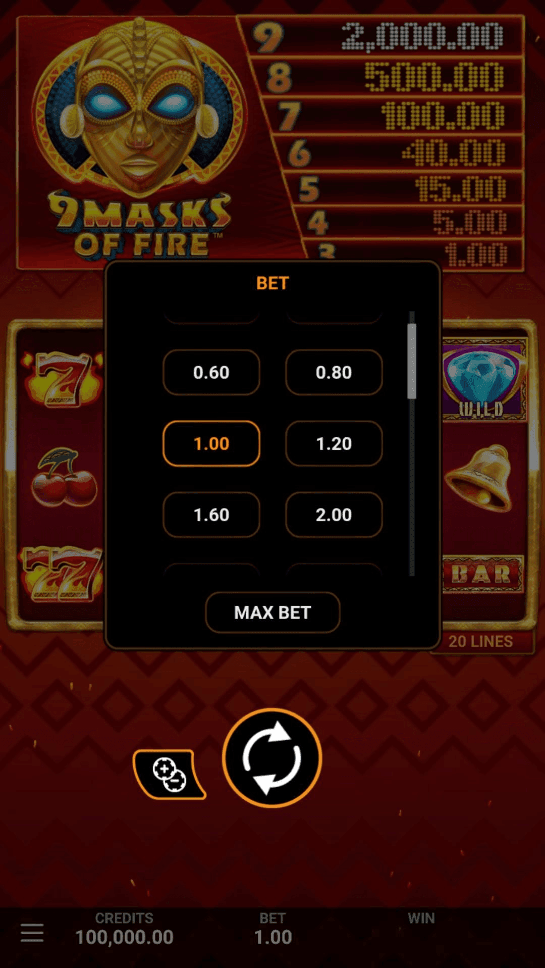 9 Masks of Fire Slot Playing Guide