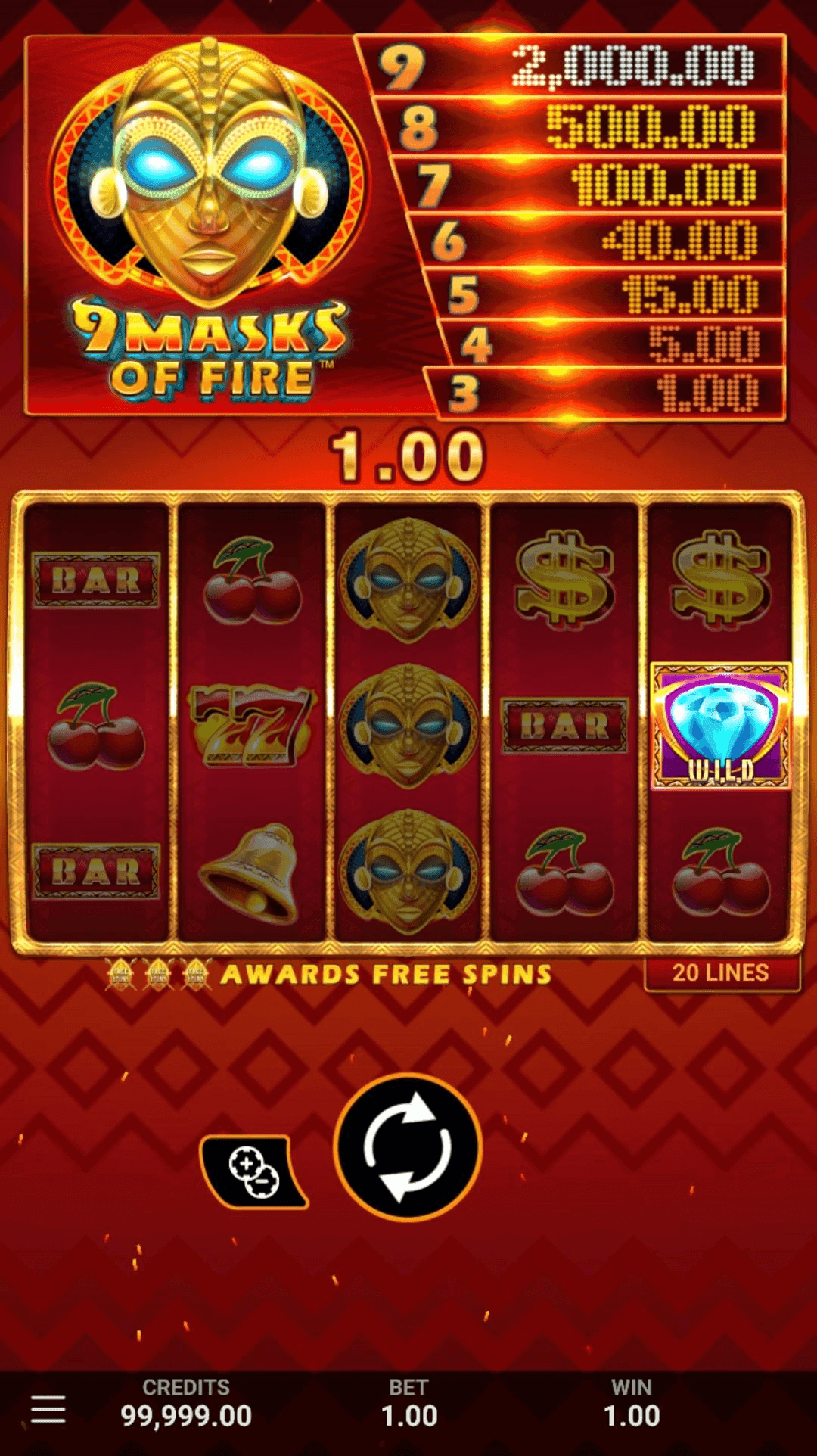 9 Masks of Fire Slot Playing Guide