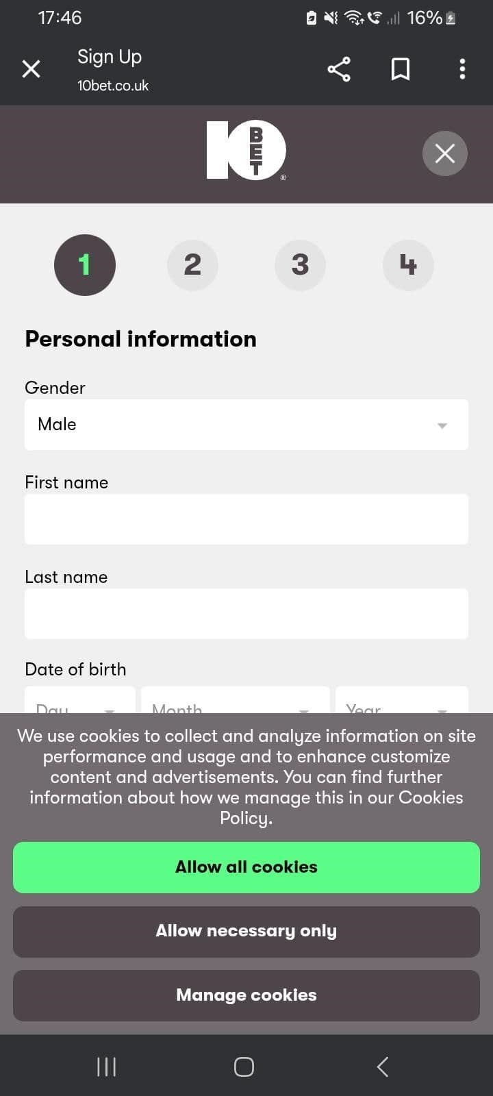 Register and verify your account by completing the standard UK