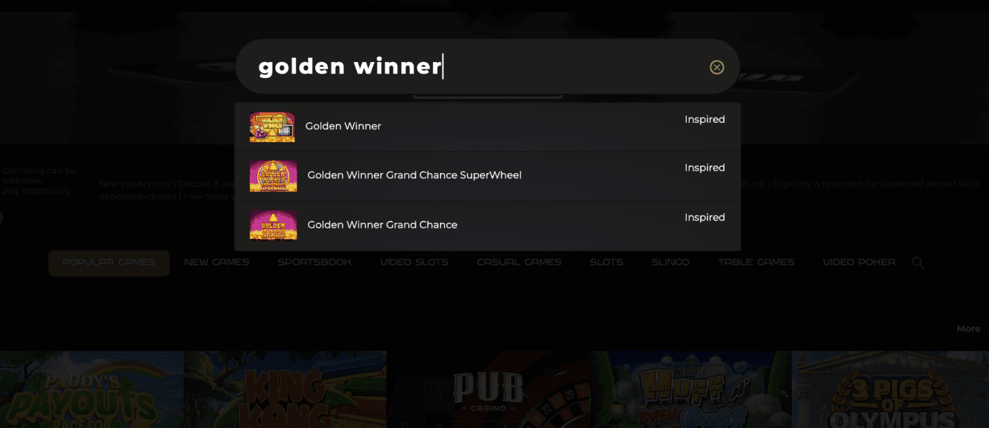 Search for the Golden Winner at your chosen online casino
