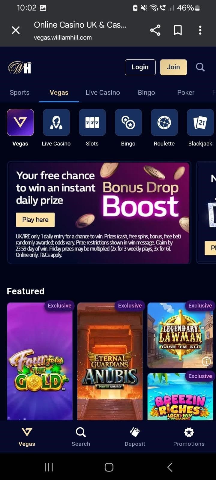 Select from the UK-Approved Casino List.