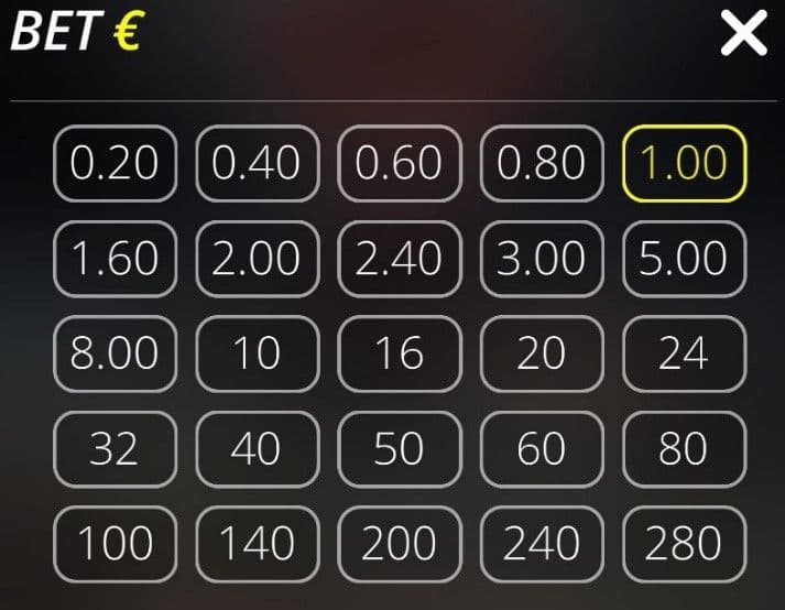 Set your bet size blood shadow