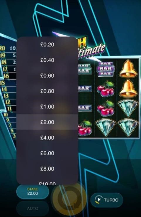 Set your stake in GBP (£)