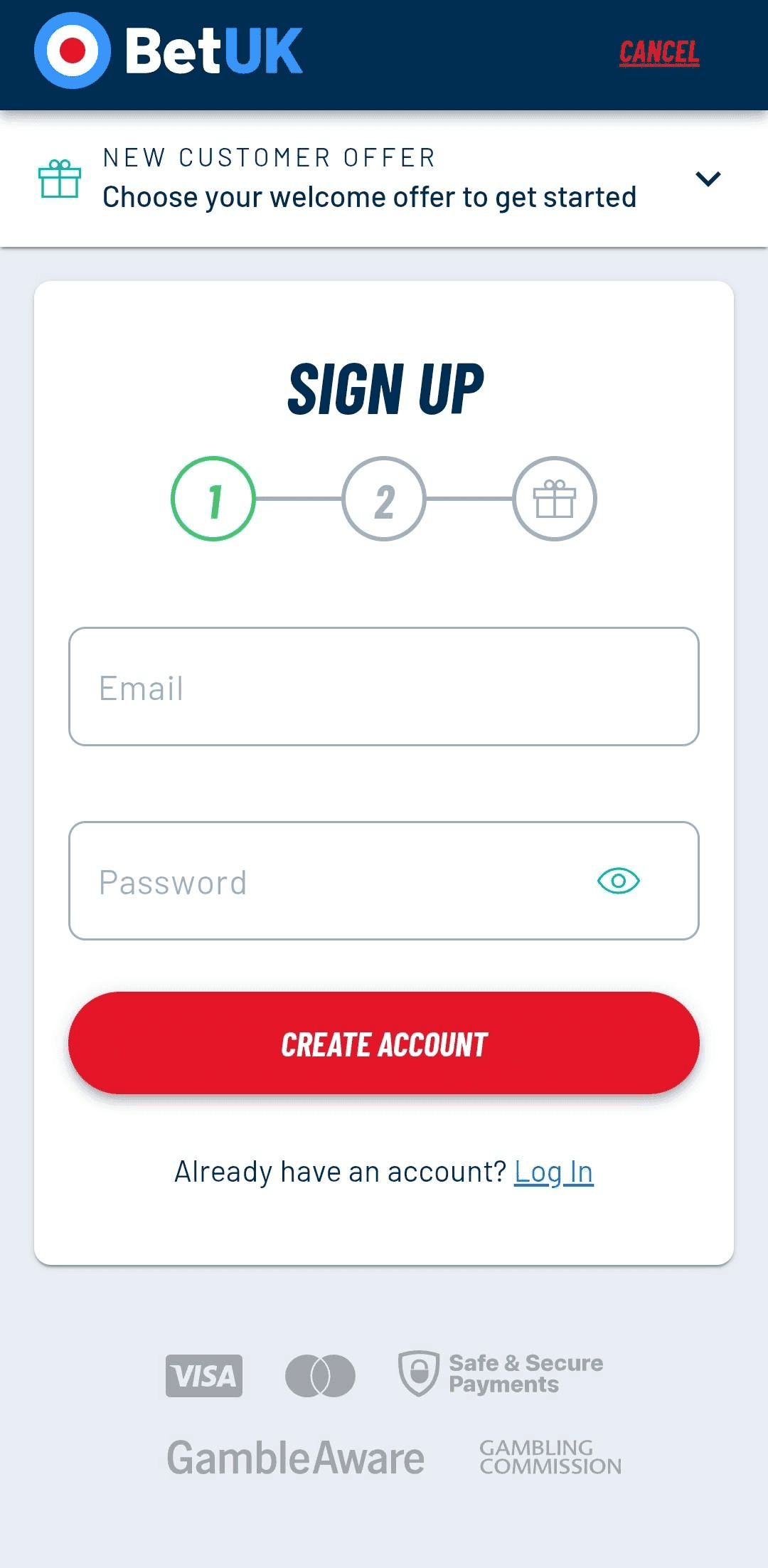 Sign up at a trusted site like Bet UK.