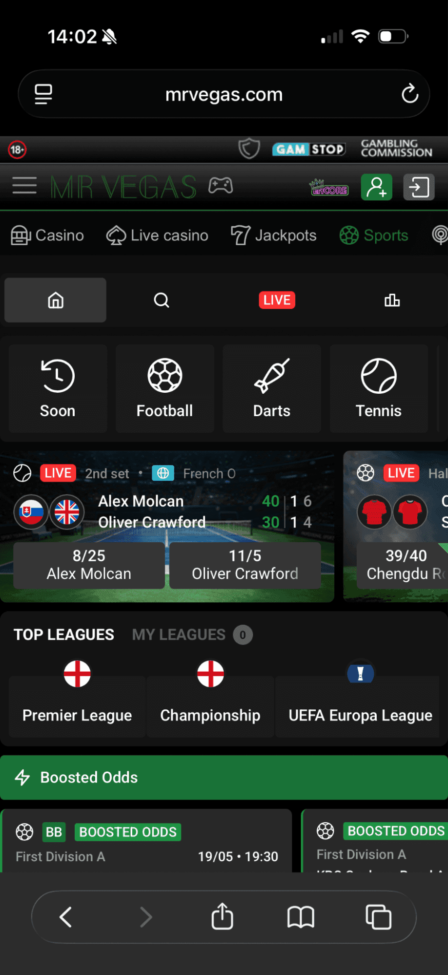 Sports betting area by Mr Vegas