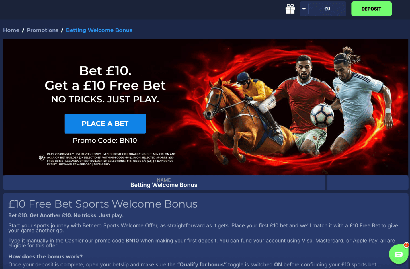 Sports welcome offer!