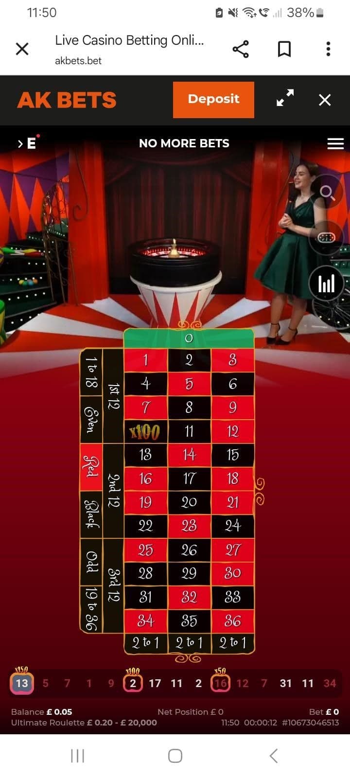 Take a seat at the table and place your bets Ultimate Roulette