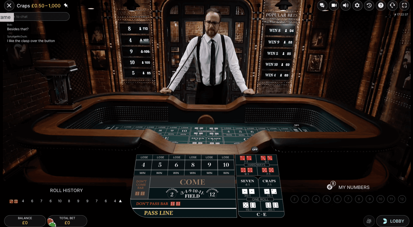 The Craps table has a speakeasy vibe