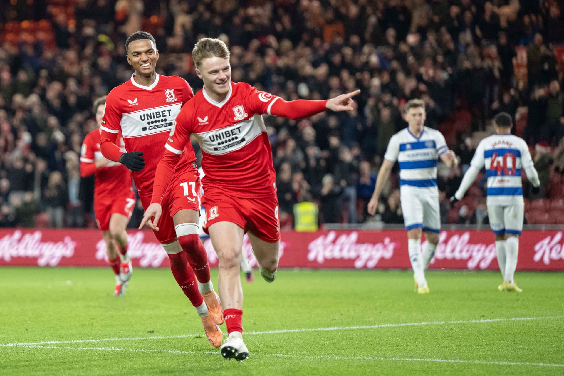 Tommy Conway of Middlesbrough takes the penalty and scores his team's third goal