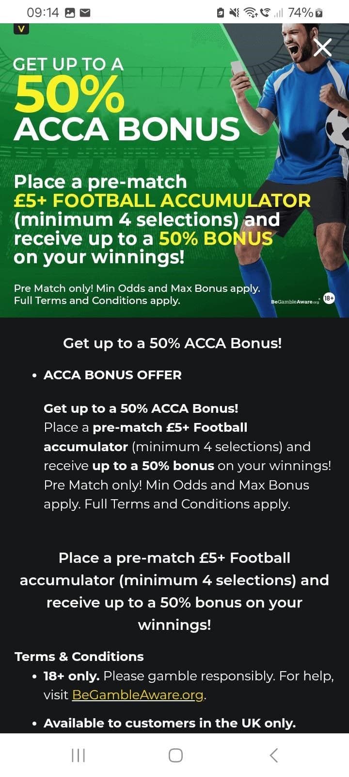 Vickers Bet Sports Betting Promotions
