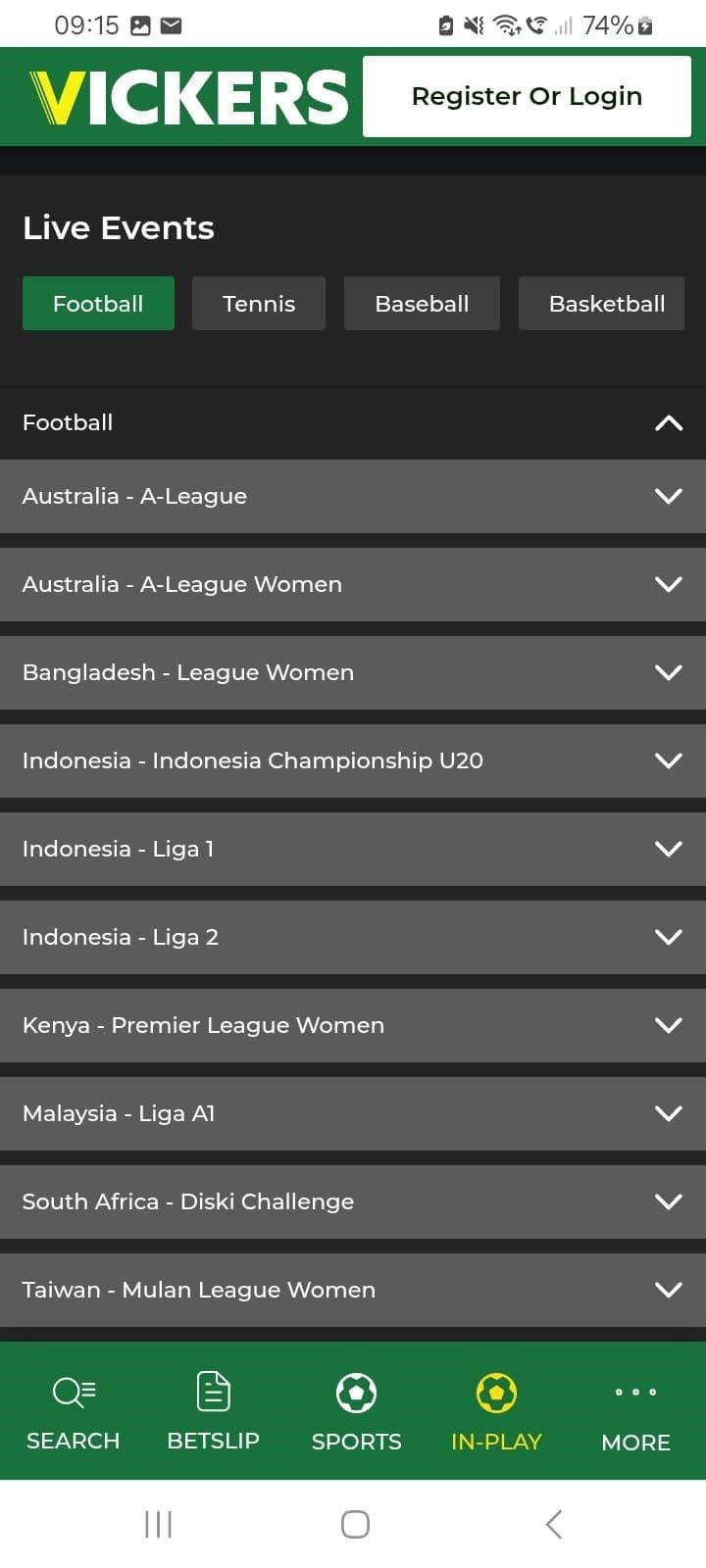 Vickers Bet Sports Markets