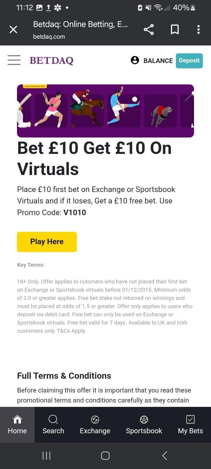Virtual Sportsbook Bonus